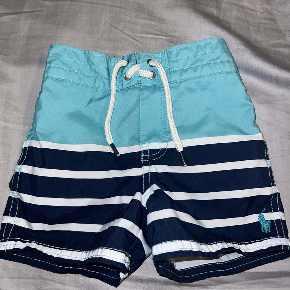 Polo by Ralph Lauren Kids' Blue Striped Swim Shorts 9M